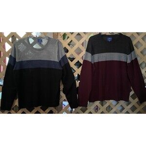 APT. 9 Merino Wool Blend Soft Striped Bundle Up Sweaters Men's XXL